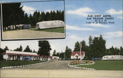 Far West Motel and Trailer Court Olympia, WA Postcard Postcard Postcard