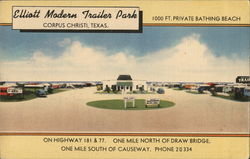 Elliott Modern Trailer Park Corpus Christi, TX Postcard Postcard Postcard