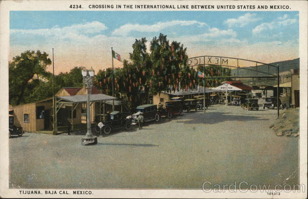 Crossing in the International Line Between United States and Mexico Tijuana