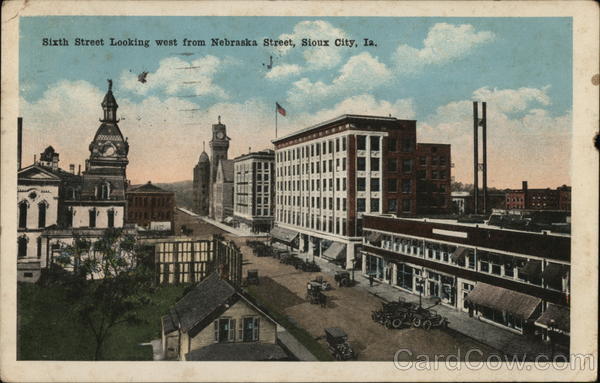 Sixth Street Looking West from Nebraska Street Sioux City Iowa