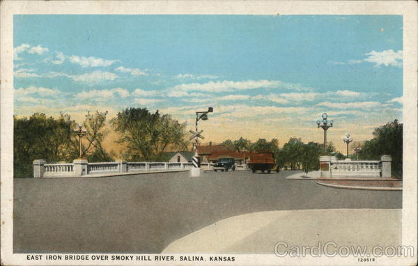 East Iron Bridge Over Smoky Hill River Salina Kansas