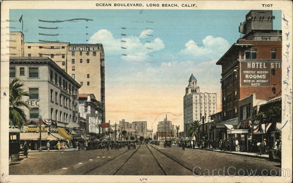 Looking Along Ocean Boulevard Long Beach California