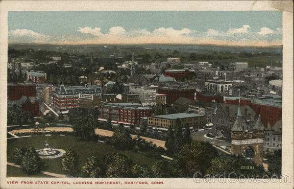 View From State Capitol, Looking Northeast hartford Connecticut