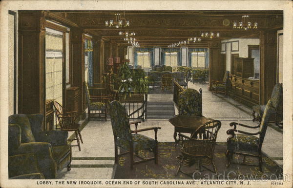 Lobby, The New Iroquois, Ocean End of South Carolina Ave. Atlantic City New Jersey