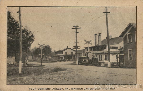 Four Corners, Warren Jamestown Highway Akeley Pennsylvania