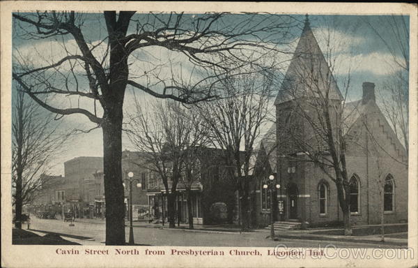 Cavin Streetn North from Presbyterian Church Ligonier Indiana