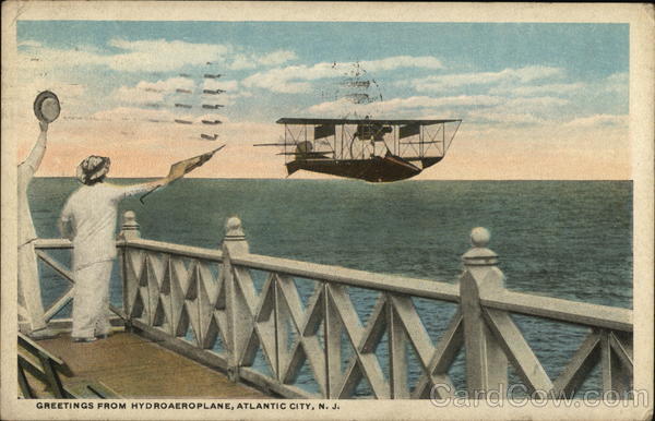 Greetings From Hydroaeroplane Atlantic City New Jersey