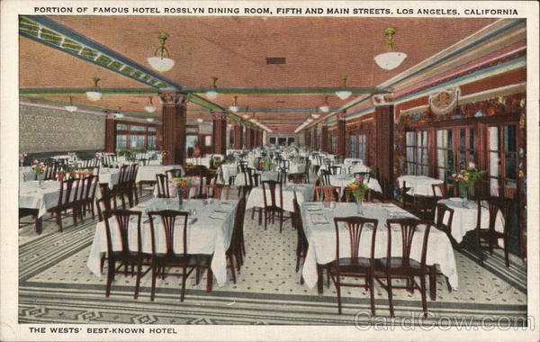 Dining Room, Hotel Rosslyn Los Angeles California