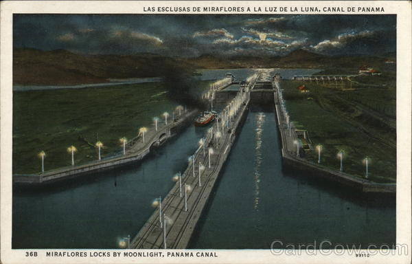 Miraflores Locks by Moonlight Panama