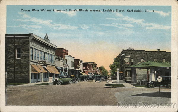Corner West Walnut Street and South Illinois Avenue, Looking North Carbondale