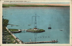 View of Celeron Park Chautauqua Lake, NY Postcard Postcard Postcard