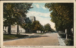 Washington Street, Looking West Postcard