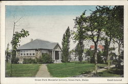 Ocean Park Memorial Library Maine Postcard Postcard Postcard