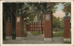 Class of 1878, Memorial Gate, Bowdoin College Postcard