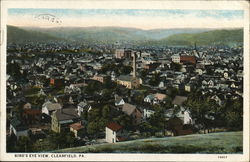 Bird's Eye View Clearfield, PA Postcard Postcard Postcard