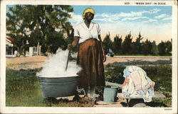 Wash Day in Dixie Black Americana Postcard Postcard Postcard