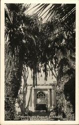 Entrance to Public Library Long Beach, CA Postcard Postcard Postcard