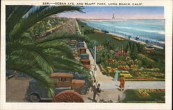 Ocean Ave. and Bluff Park Long Beach, CA Postcard Postcard Postcard