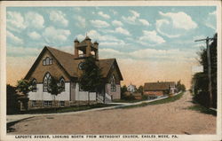 Laporte Avenue, Looking North from Methodist Church Postcard