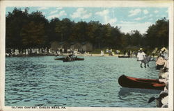 Tilting Contest Eagles Mere, PA Postcard Postcard Postcard