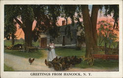 Greetings From Hancock, NY Postcard Postcard Postcard