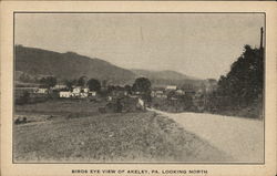 Birds Eye View of Town, Looking North Akeley, PA Postcard Postcard Postcard