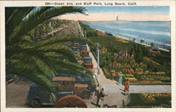 Ocean Ave. and Bluff Park Long Beach, CA Postcard Postcard Postcard