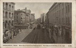 Main Street South From Railroad Arch Springfield, MA Postcard Postcard Postcard