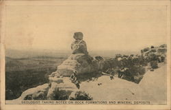 1926 Geologist Taking Notes on Rock Formations and Mineral Deposits Postcard