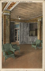 Lobby of Putnam Lodge Shamrock, FL Postcard Postcard Postcard