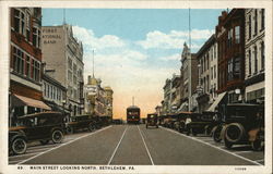 Main Street Looking North Postcard