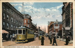 North Main Street from City Hall Fall River, MA Postcard Postcard Postcard