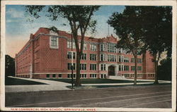 New Commercial High School Springfield, MA Postcard Postcard Postcard