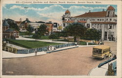 Crescent Gardens and Revere Beach Station Massachusetts Postcard Postcard Postcard