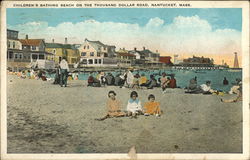 Children's Bathing Beach on the Thousand Dollar Road Nantucket, MA Postcard Postcard Postcard
