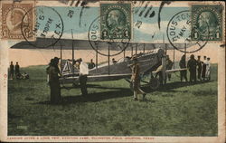 Landing After a Long Trip, Aviation Camp, Ellington Field Postcard