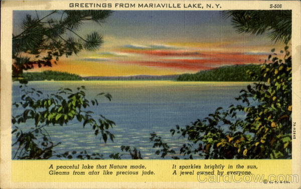Greetings From Mariaville Lake New York