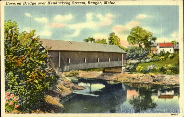 Covered Bridge Over Kenduskeag Stream Bangor Maine