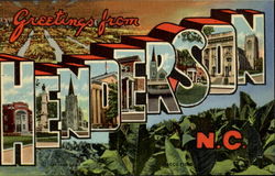 Greetings From Henderson North Carolina Postcard Postcard