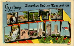 Greetings From North Carolina Cherokee Indian Reservation, NC Postcard 