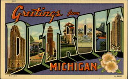 Greetings From Detroit Postcard
