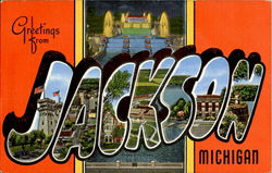 Greetings From Jackson Michigan Postcard Postcard