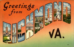 Greetings From Richmond Virginia Postcard Postcard