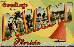 Greetings From Miami Postcard