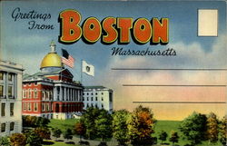 Greetings From Boston Postcard