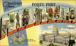 Greetings From Pennsylvania Forty Fort, PA Postcard Postcard