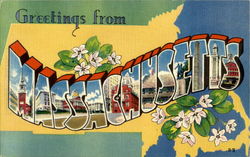Greetings From Massachusetts Postcard