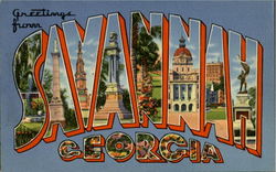 Greetings From Savannah Georgia Postcard Postcard