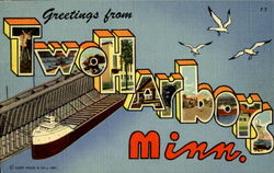 Greetings From Two Harbors Minnesota Postcard Postcard
