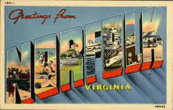 Greetings From Norfolk Virginia Postcard Postcard